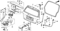 Honda New 1995-1998 Fits Honda Odyssey Stopper B, Tailgate Side, Part # 74443-SX0-000