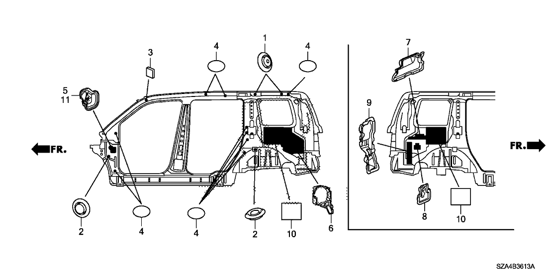Honda New 2012-2015 Fits Honda Pilot Panel, Absorber Side, Part # 74519-SZA-A00