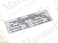 138080 - F40 Pirelli Pzero Tyre Inflation Sticker