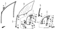 Honda New 1996-2000 Fits Honda Civic Right Front Door Center Sash (Lower), Part # 72231-S04-003