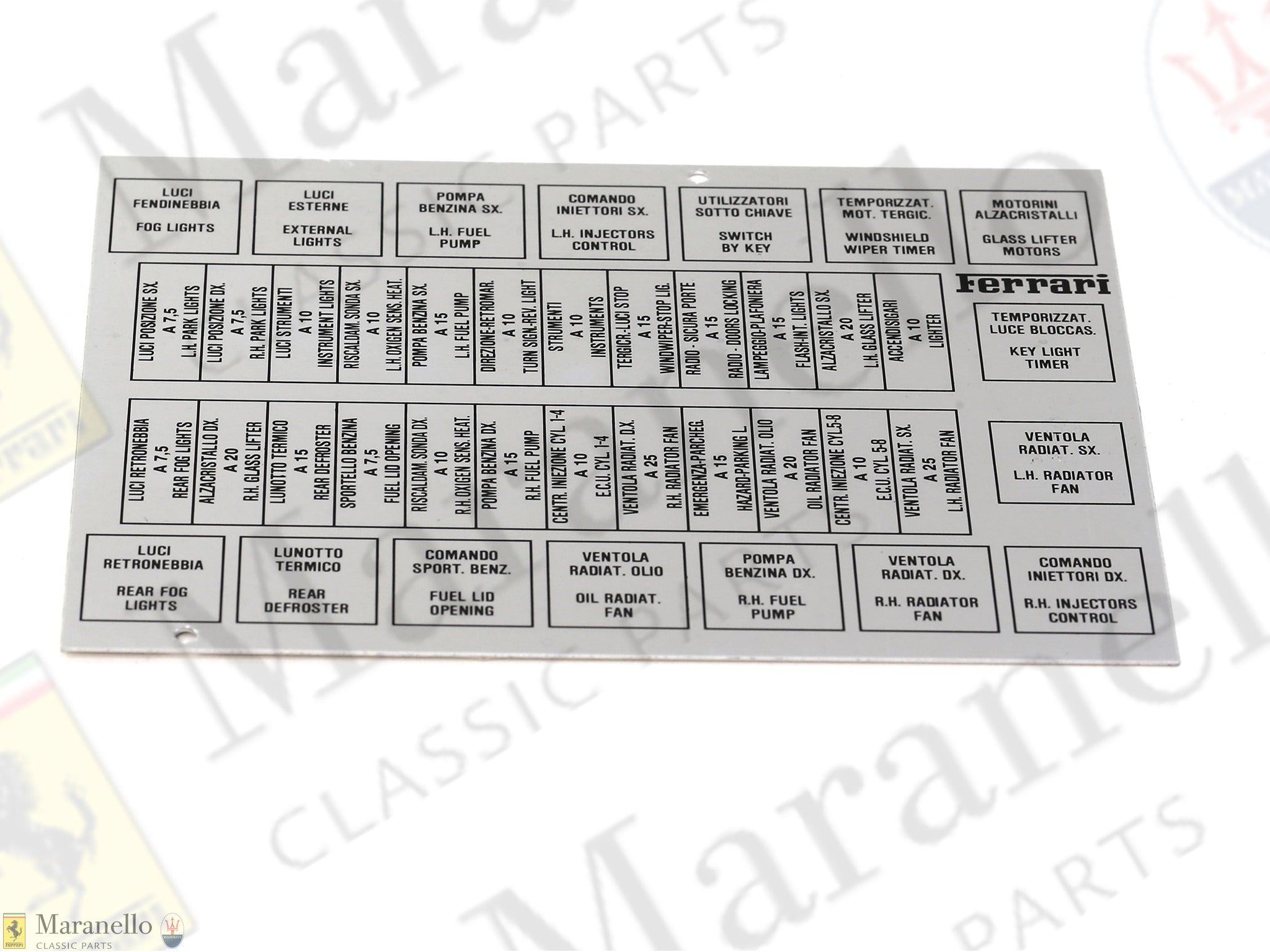 142823 - Relay Nameplate Sticker LHD