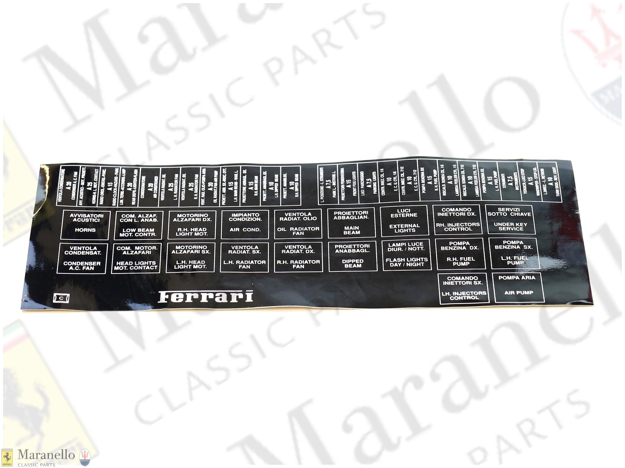 147173 - Fuse/Relay Nameplate Sticker