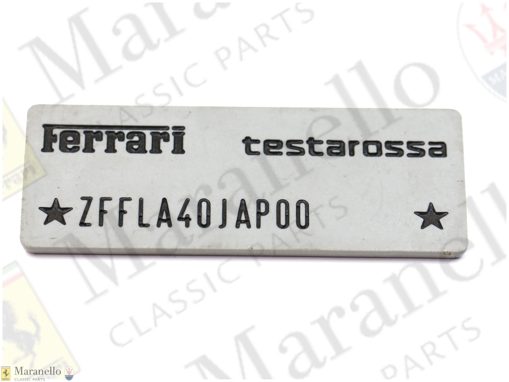 151617 - Chassis number plate testarossa