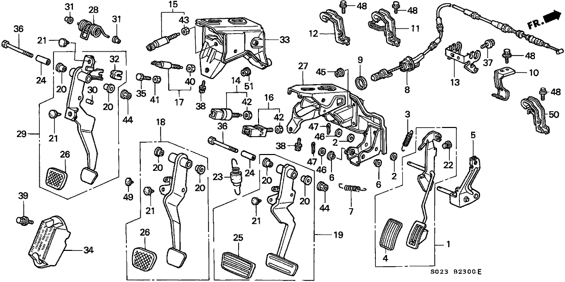 Honda New 1991-2000 Fits Honda Civic Switch Assy., Clutch (Tec), Part # 36760-PE0-004