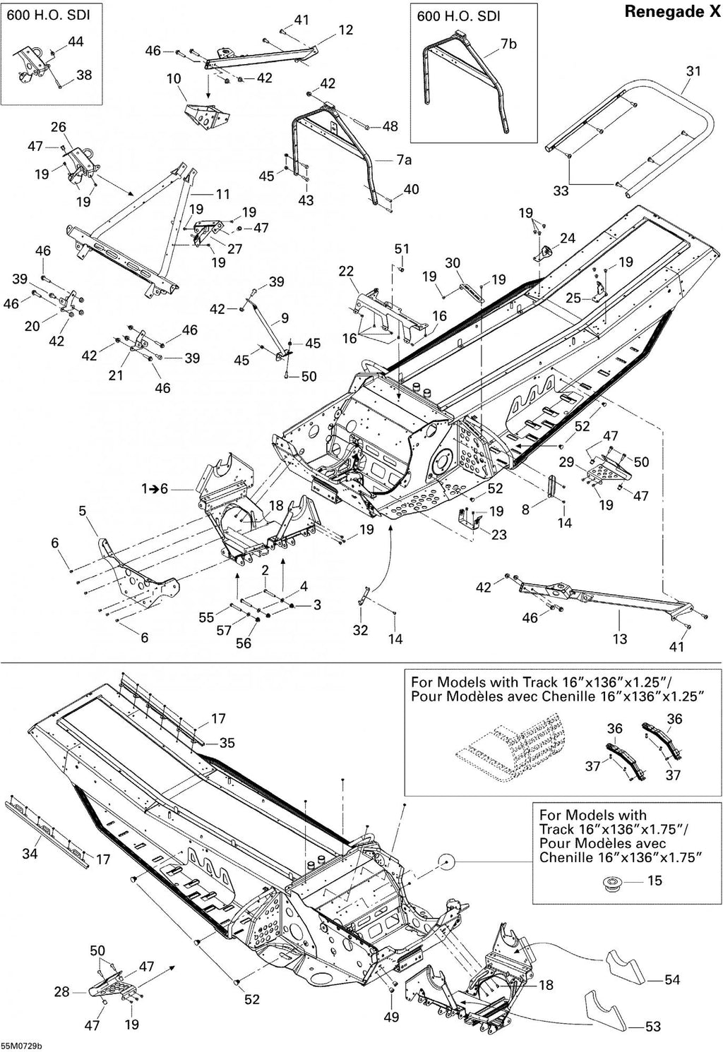 Fits 2007 Ski-Doo MX Z 1000 SDI Renegade RT / MX Z RENEGADE X 600 HO SDI Models LH Wire Protector Renegade X, OEM Part # 518325200