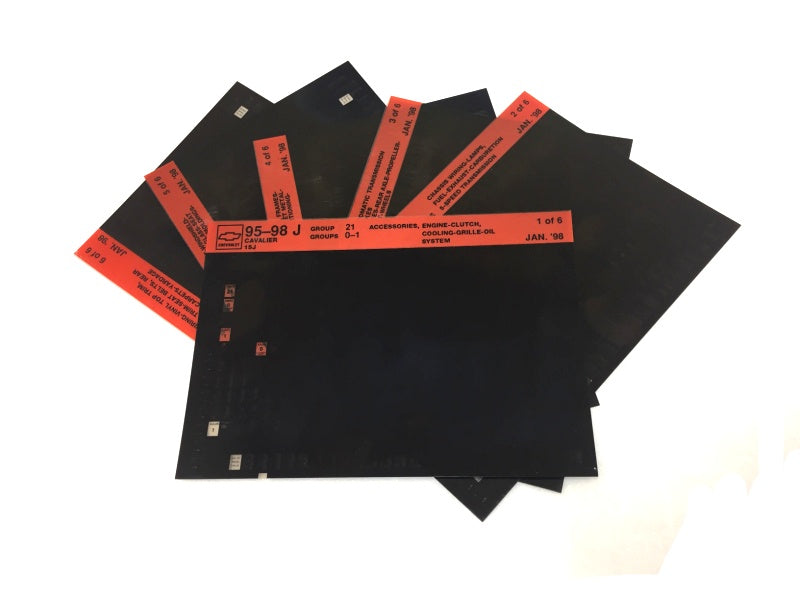 1995-2001 Chevrolet Cavalier "J" Parts Microfiche Catalog Slides