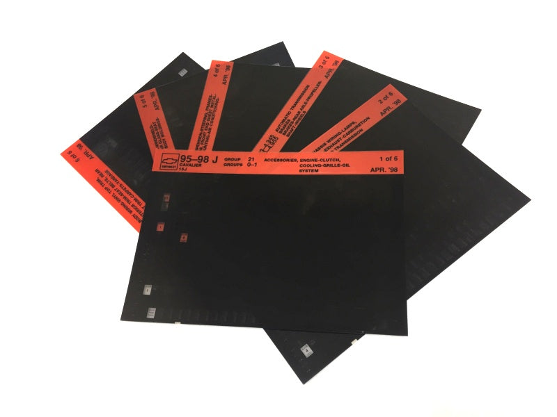 1995-2001 Chevrolet Cavalier "J" Parts Microfiche Catalog Slides