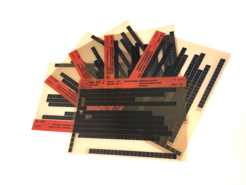 1995-2001 Chevrolet Cavalier "J" Parts Microfiche Catalog Slides