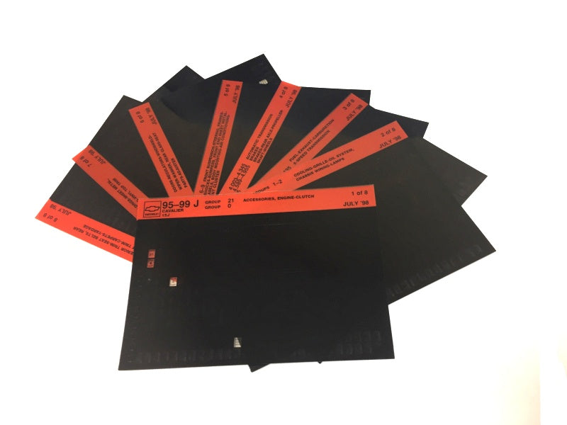 1995-2001 Chevrolet Cavalier "J" Parts Microfiche Catalog Slides