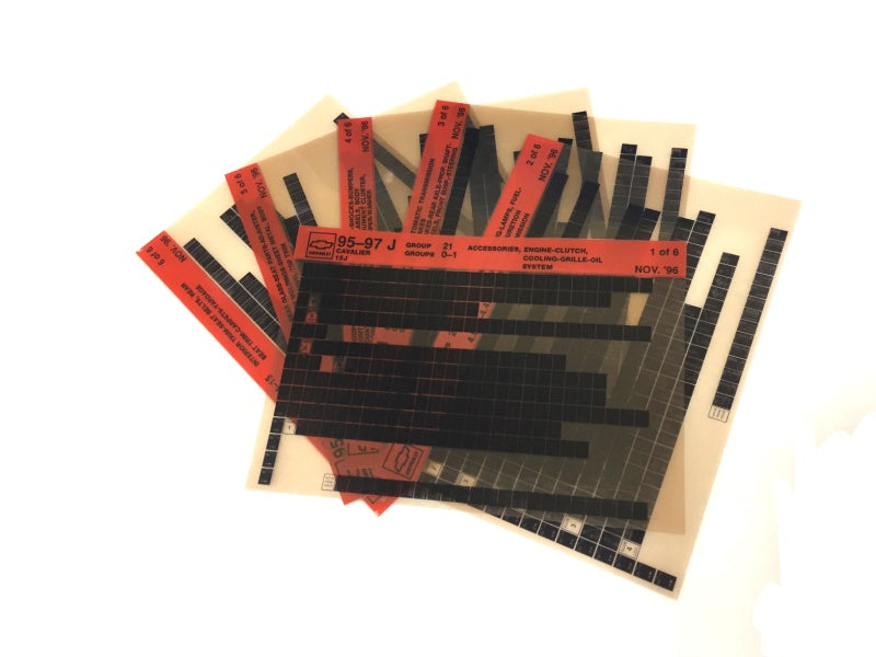 1995-2001 Chevrolet Cavalier "J" Parts Microfiche Catalog Slides