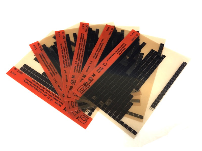 1989-1999 Chevrolet Geo Metro "M" Parts Microfiche Catalog Slides