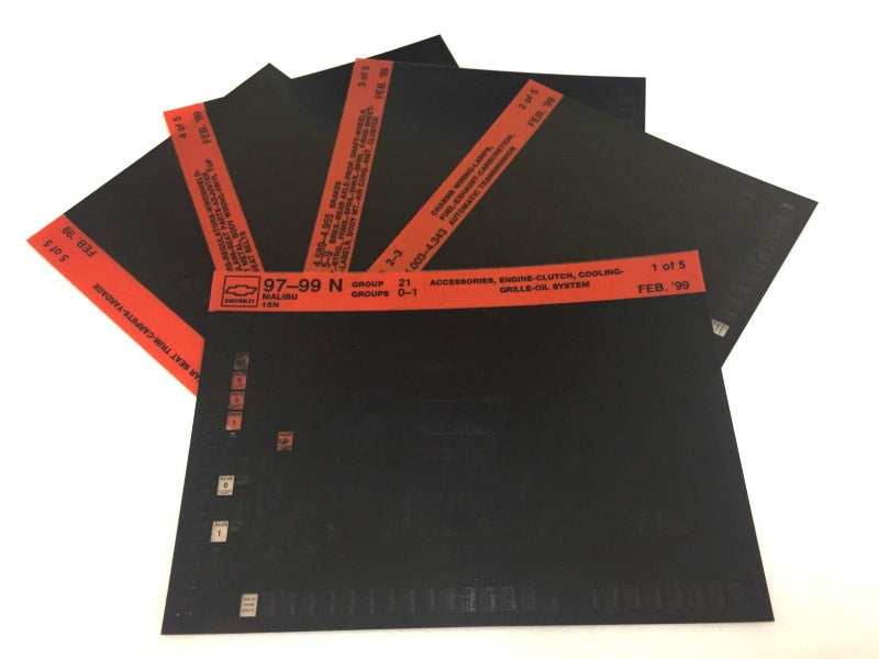 1997-2003 Chevrolet Malibu "N" Parts Microfiche Catalog Slides