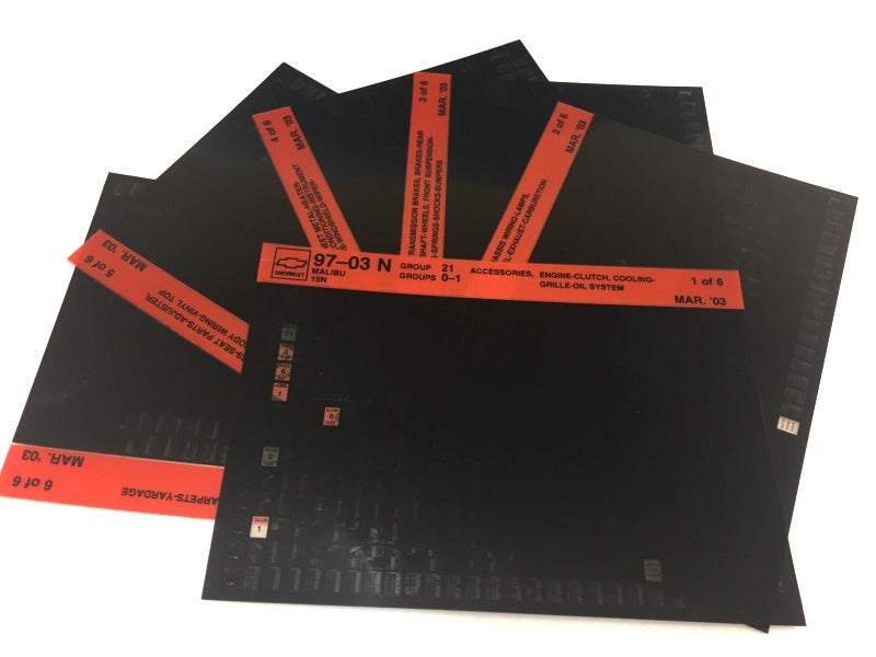 1997-2003 Chevrolet Malibu "N" Parts Microfiche Catalog Slides