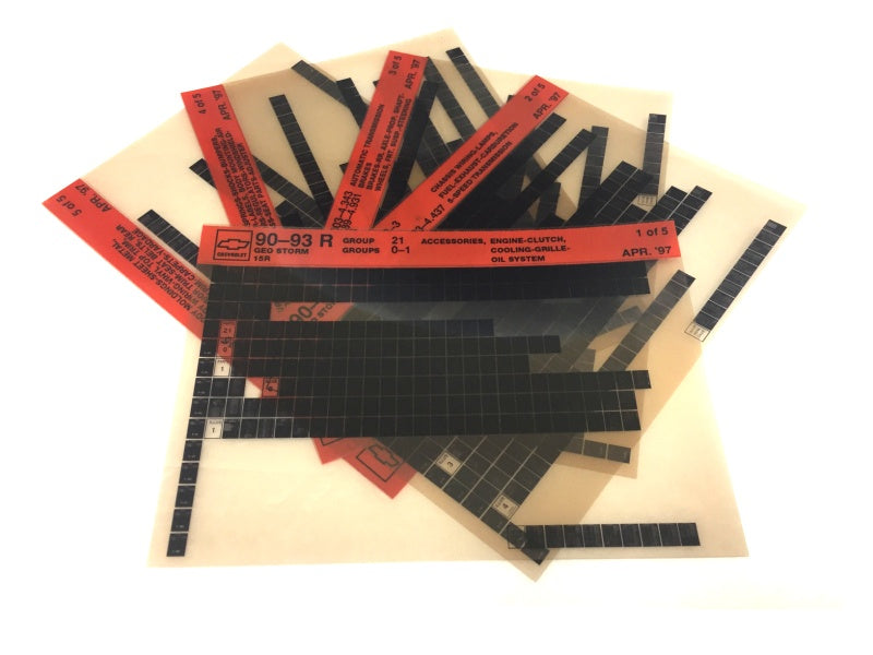 1990-1993 Chevrolet Geo Storm "R" Parts Microfiche Catalog Slides