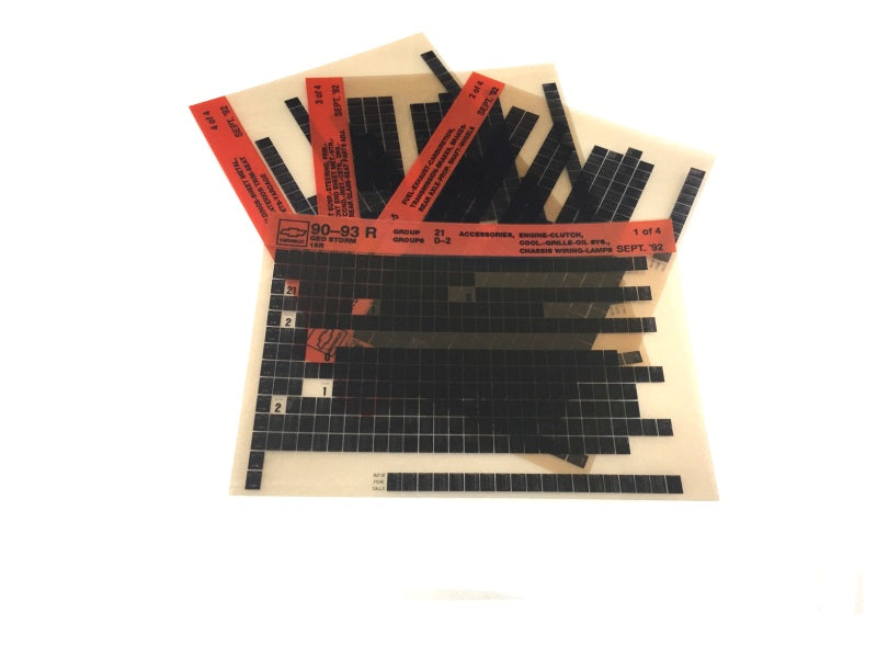 1990-1993 Chevrolet Geo Storm "R" Parts Microfiche Catalog Slides