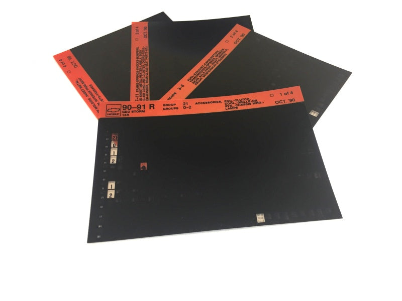 1990-1993 Chevrolet Geo Storm "R" Parts Microfiche Catalog Slides