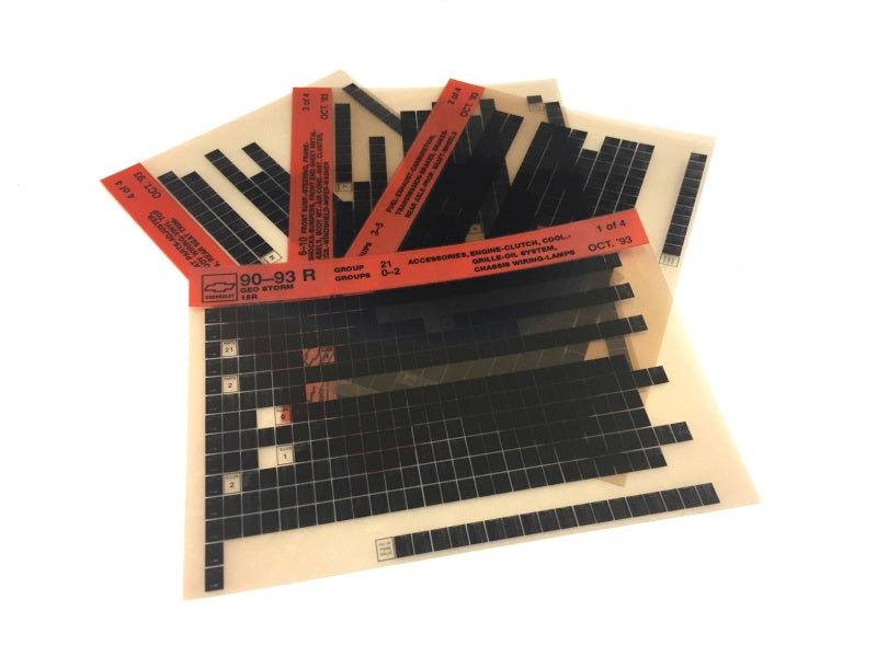 1990-1993 Chevrolet Geo Storm "R" Parts Microfiche Catalog Slides