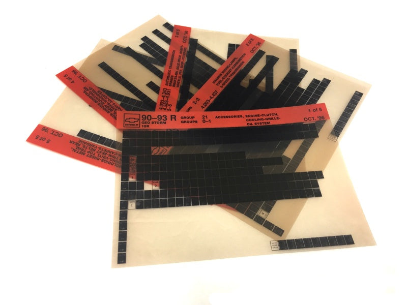 1990-1993 Chevrolet Geo Storm "R" Parts Microfiche Catalog Slides