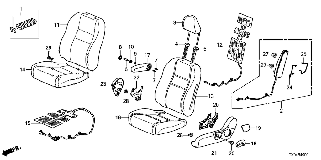 New 2013-2014 Fits Honda Fit EV Cover, Left Front Seat-Back Trim (Light Gray), Part # 81521-TX9-A01ZA