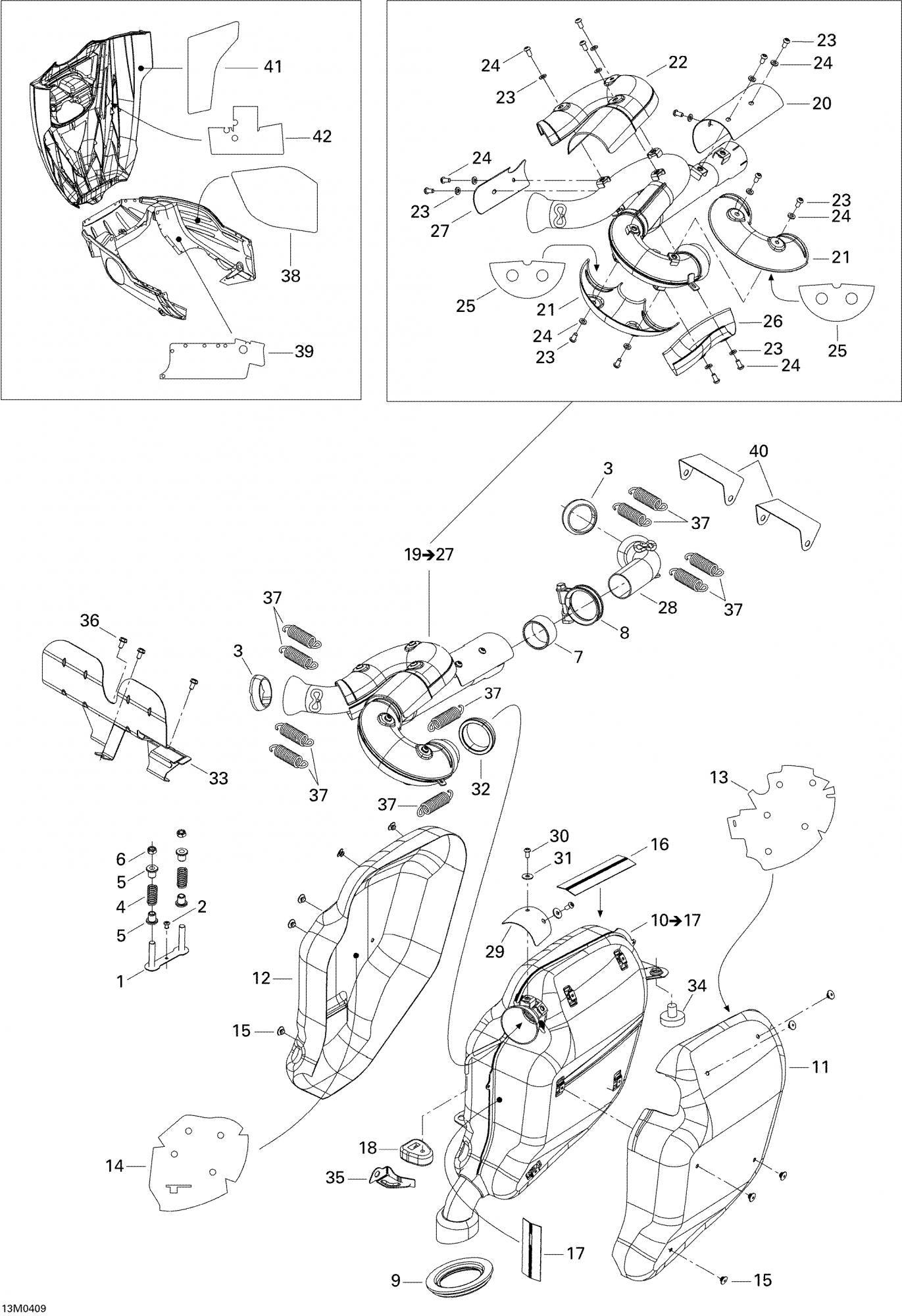 Fits 2003-2005 Ski-Doo Grand Touring V-1000 / Legend V-1000 Pipe Gasket, OEM Part # 514053580