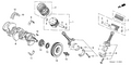 Honda New 2002-2007 Fits Honda Accord Piston Set (Standard), Part # 13010-RCA-A00