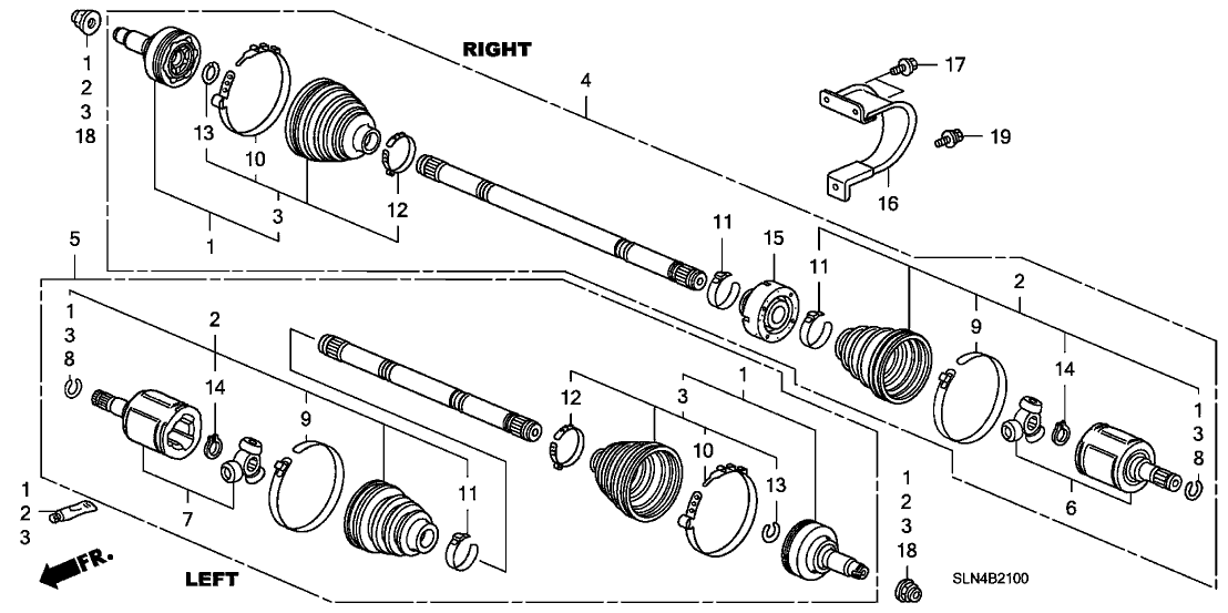 Honda New 2007-2008 Fits Honda Fit Passenger Side Driveshaft Assembly, Part # 44305-SLN-A00