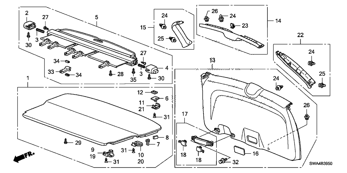 New 2007-2011 Fits Honda CR-V Shelf Assy., RR. *NH642L* (INDIGO BLACK), Part # 84400-SWA-A01ZD
