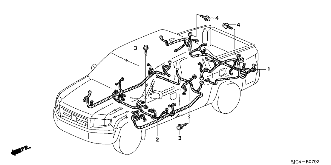 Honda New 2012 Fits Honda Ridgeline Floor Wire Harness, Part # 32140-SJC-A35