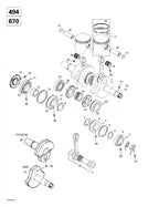 Fits 1996-1999 Ski-Doo Formula Deluxe 500 LC/583/670 / Formula SS Models Semi-Trapez Ring 78.00 Mm Formula Deluxe 670., OEM Part # 420815090