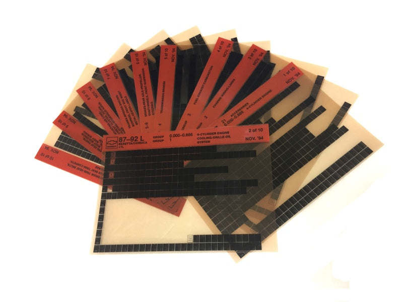 1987-1992 Chevrolet Beretta / Corsica "L" Parts Microfiche Catalog Slides