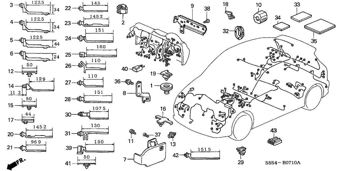 Honda New 2002-2005 Fits Honda Civic Bracket, Wire Harness, Part # 32203-S6D-G00