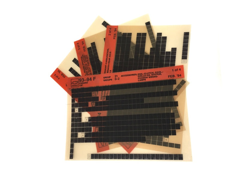 1993-2001 Chevrolet Camaro "F" Parts Microfiche Catalog Slides