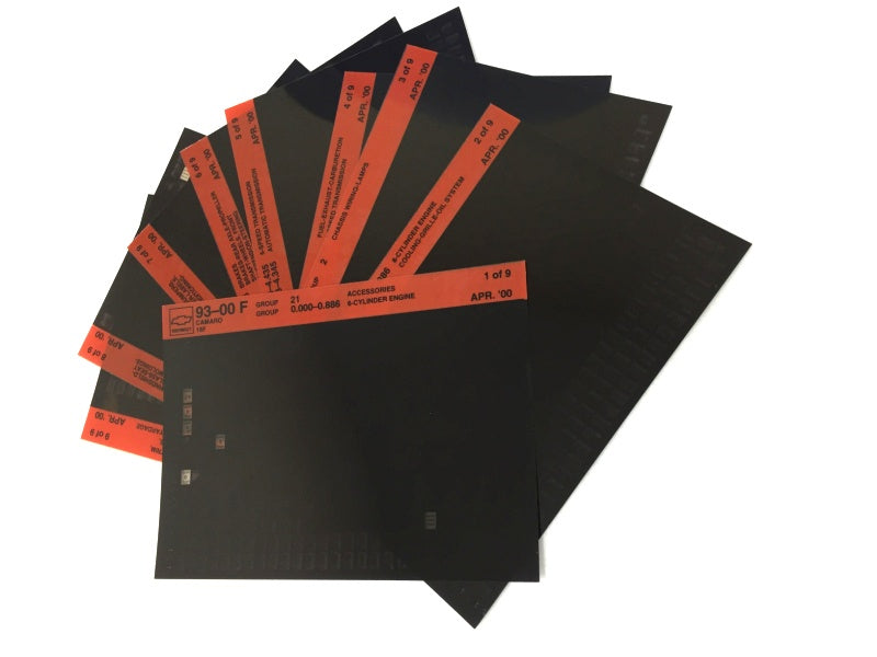 1993-2001 Chevrolet Camaro "F" Parts Microfiche Catalog Slides