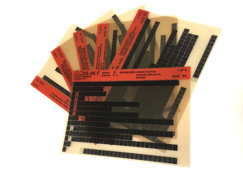 1993-2001 Chevrolet Camaro "F" Parts Microfiche Catalog Slides
