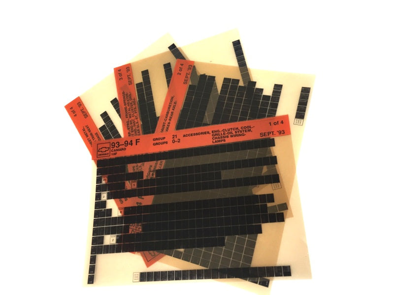 1993-2001 Chevrolet Camaro "F" Parts Microfiche Catalog Slides