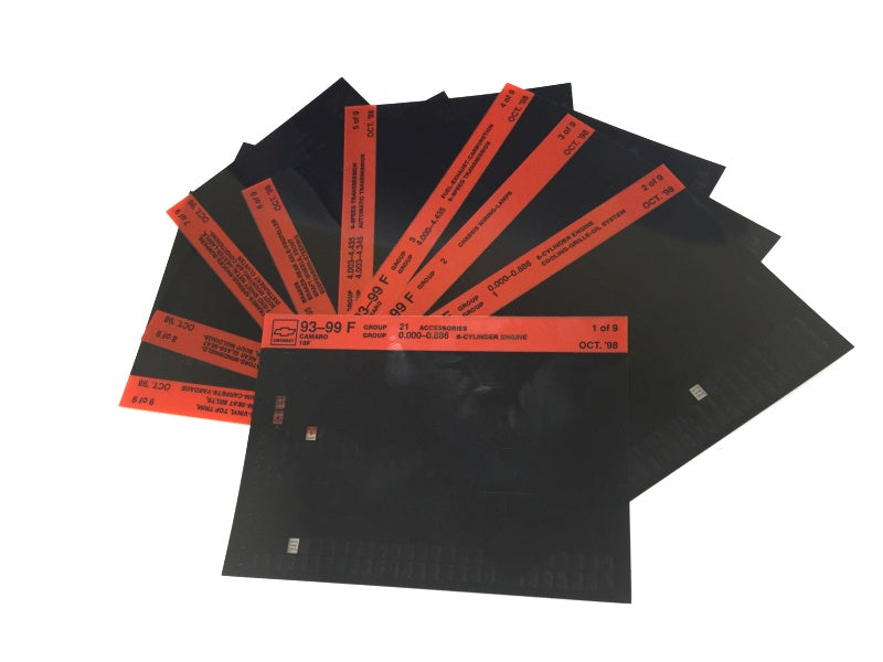 1993-2001 Chevrolet Camaro "F" Parts Microfiche Catalog Slides
