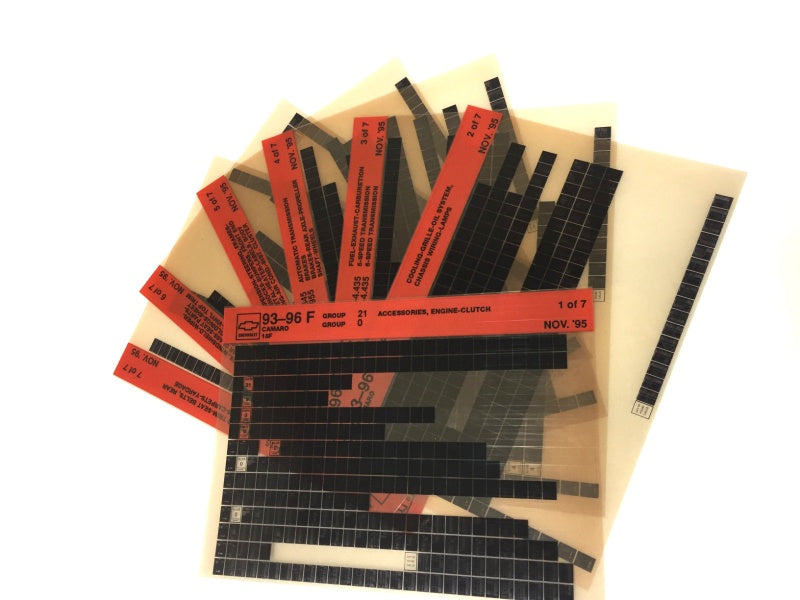 1993-2001 Chevrolet Camaro "F" Parts Microfiche Catalog Slides