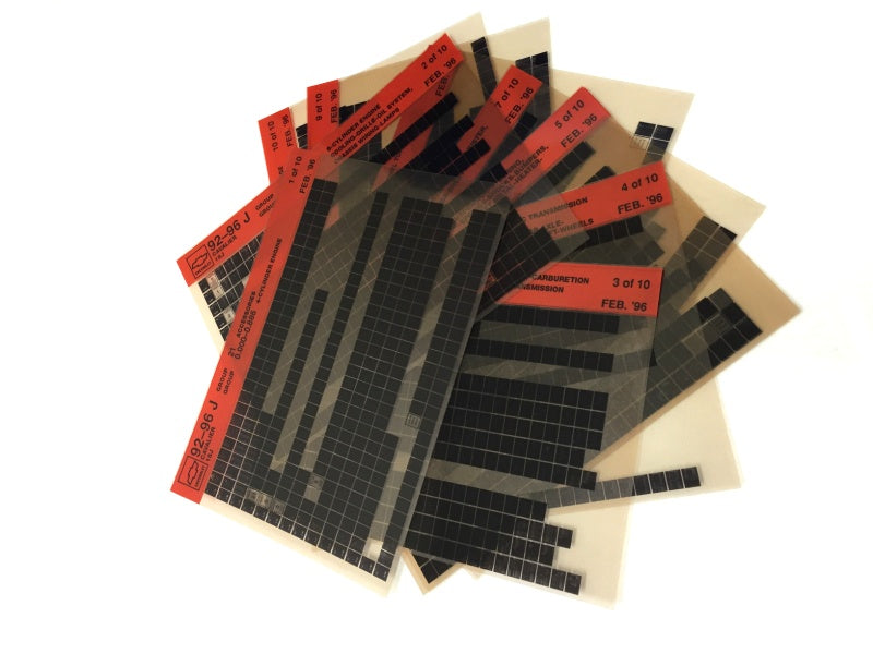 1992-1996 Chevrolet Cavalier "J" Parts Microfiche Catalog Slides