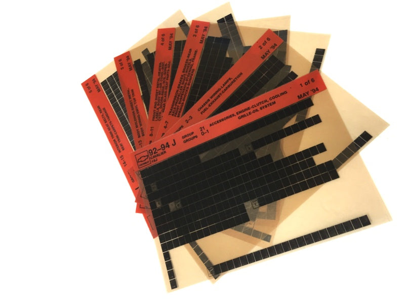 1992-1996 Chevrolet Cavalier "J" Parts Microfiche Catalog Slides