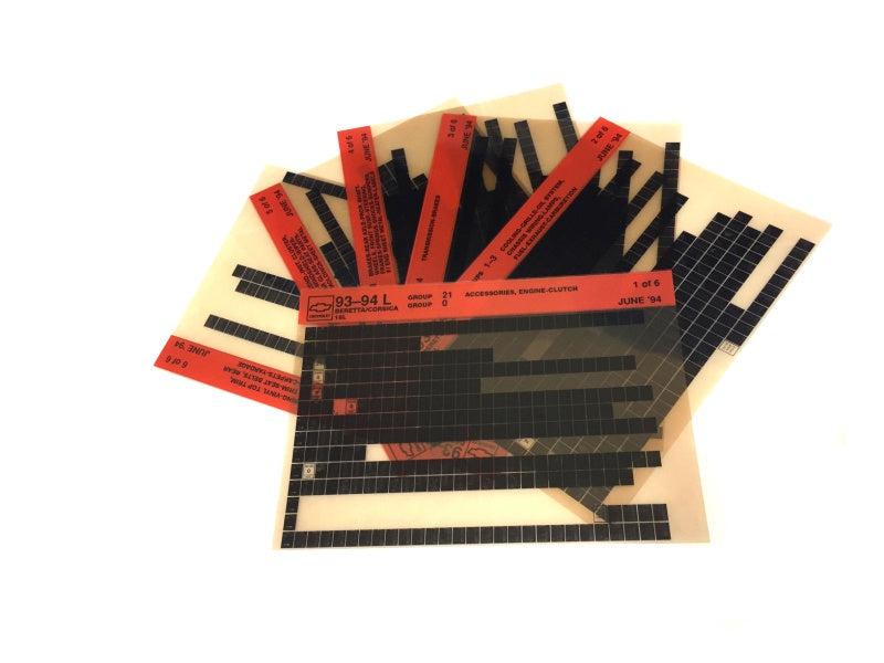 1993-1996 Chevrolet Beretta / Corsica "L" Parts Microfiche Catalog Slides