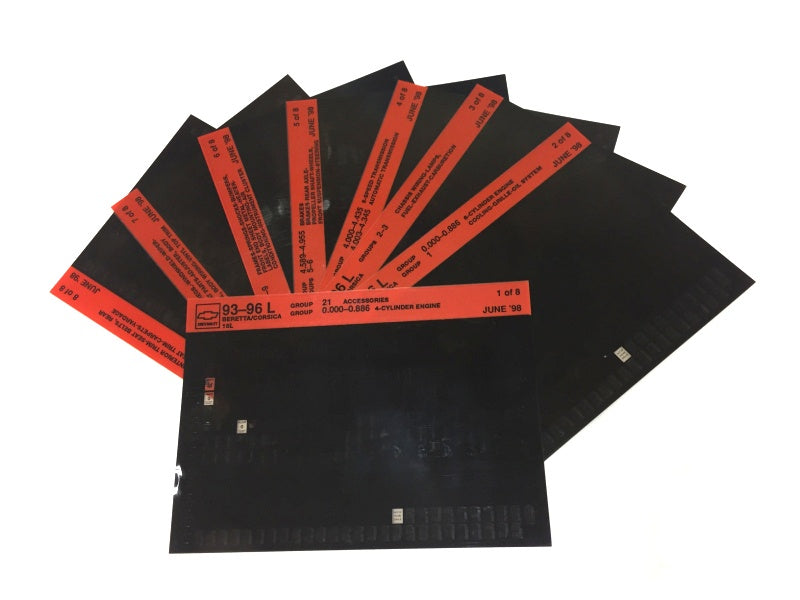 1993-1996 Chevrolet Beretta / Corsica "L" Parts Microfiche Catalog Slides