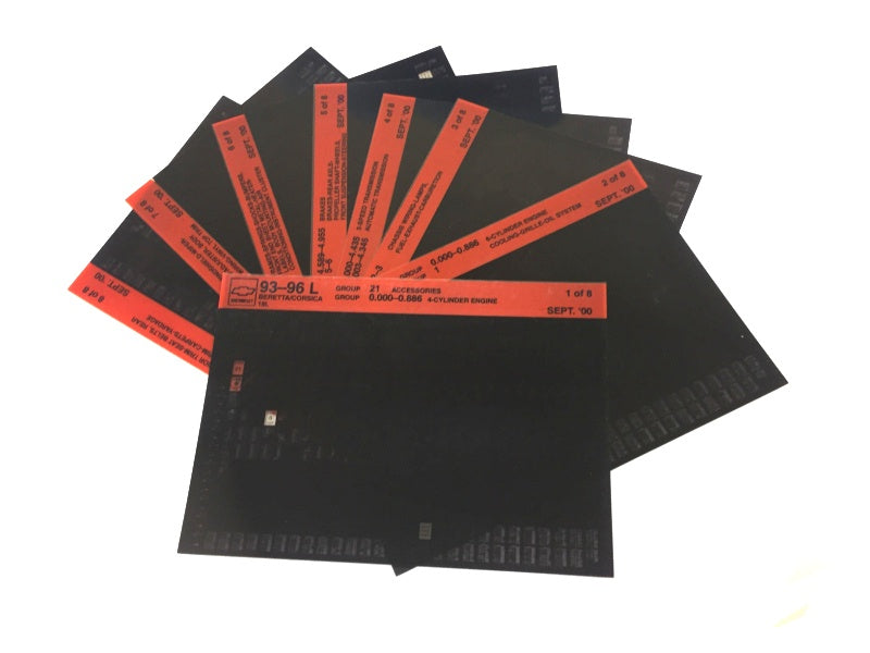 1993-1996 Chevrolet Beretta / Corsica "L" Parts Microfiche Catalog Slides