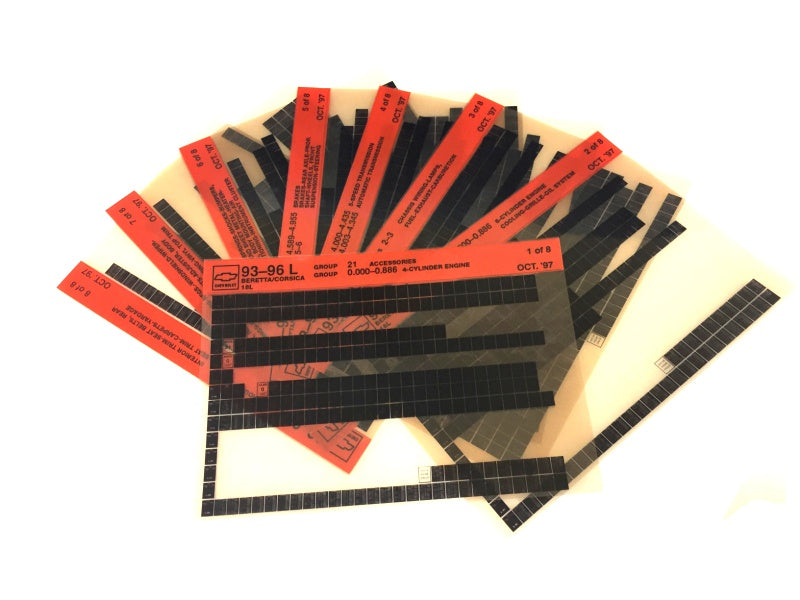1993-1996 Chevrolet Beretta / Corsica "L" Parts Microfiche Catalog Slides