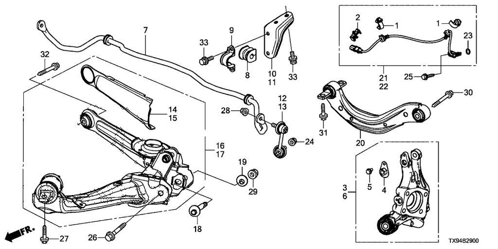 New 2013-2014 Fits Honda Fit EV Left Rear Trailing Arm, Part # 52371-TX9-A02