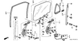 Honda New 1996-2000 Fits Honda Civic Regulator, Left Rear Door Power, Part # 72751-S04-J02