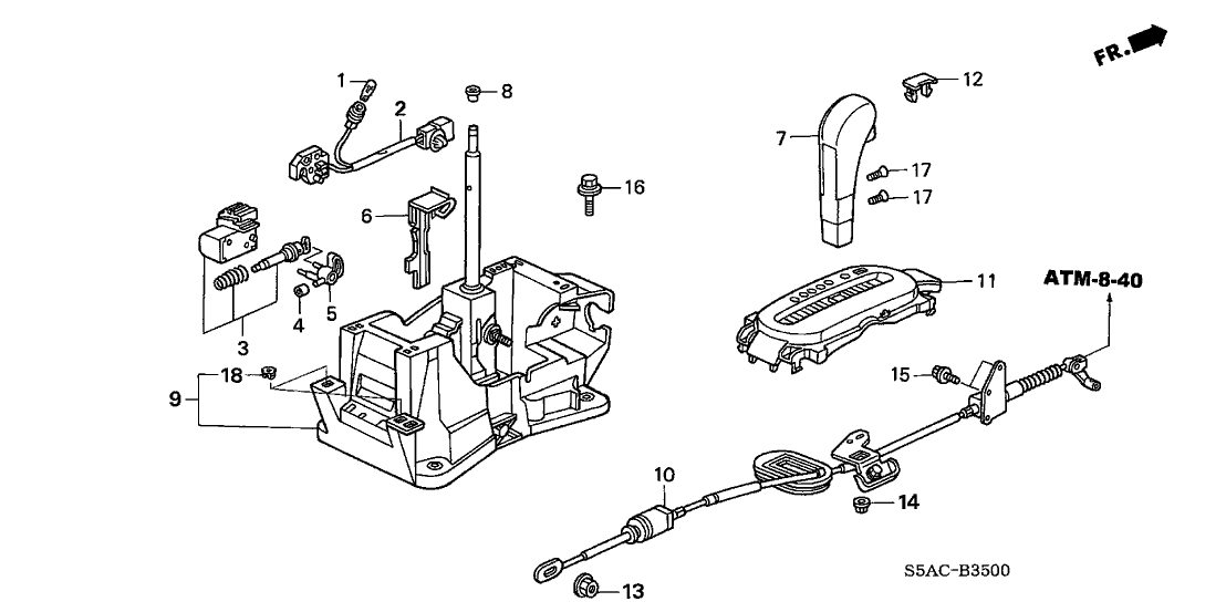 New 2001-2005 Fits Honda Civic Lever, Part # 54030-S5D-A81