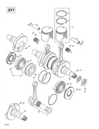 Fits 1996-2006 Ski-Doo Formula Deluxe 380 F / Formula Deluxe 380/500 Models Piston 62.43 Mm, 2nd Oversize Includes 11 To 13, OEM Part # 420890062