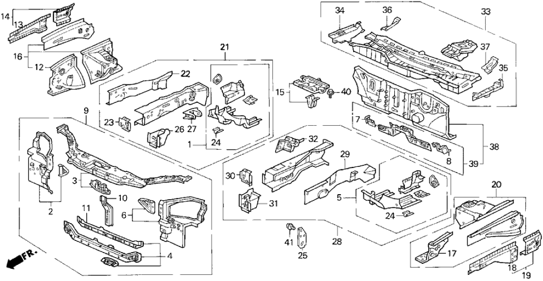 Honda New 1993-1997 Fits Honda Civic Plate, Crossmember (Lower), Part # 60442-SR3-A00ZZ