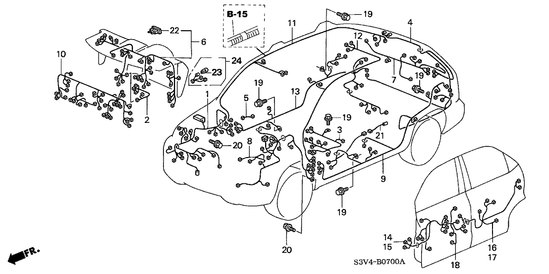 New 2004 Fits Acura MDX Interior Wire, Part # 32155-S3V-A03