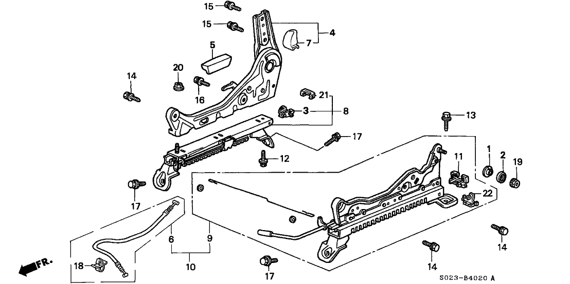 Honda New 1996-2000 Fits Honda Civic Right Slide Adjuster (Inner), Part # 81270-S02-A11